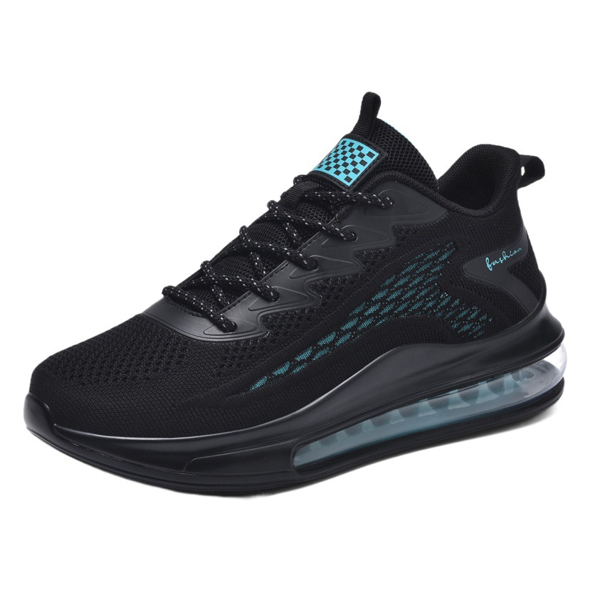 Flying Woven Sports Casual Shoes Men's Shoes Foreign Trade Large Size Shoes Summer Breathable Mesh Shoes Increased Full Palm Air Cushion Running Shoes
