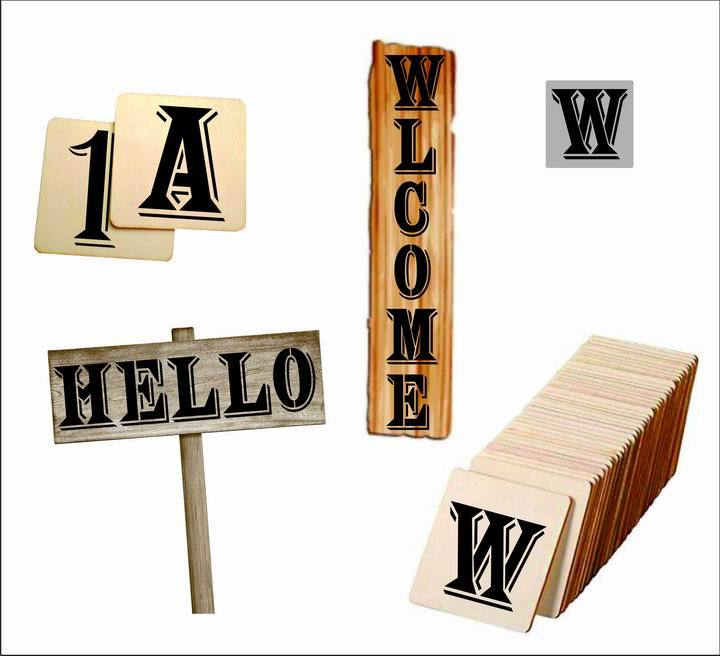 Picture of Cross-border 36-piece shadow word English letters and numbers inkjet template letters and numbers hollow wall painting paint Template