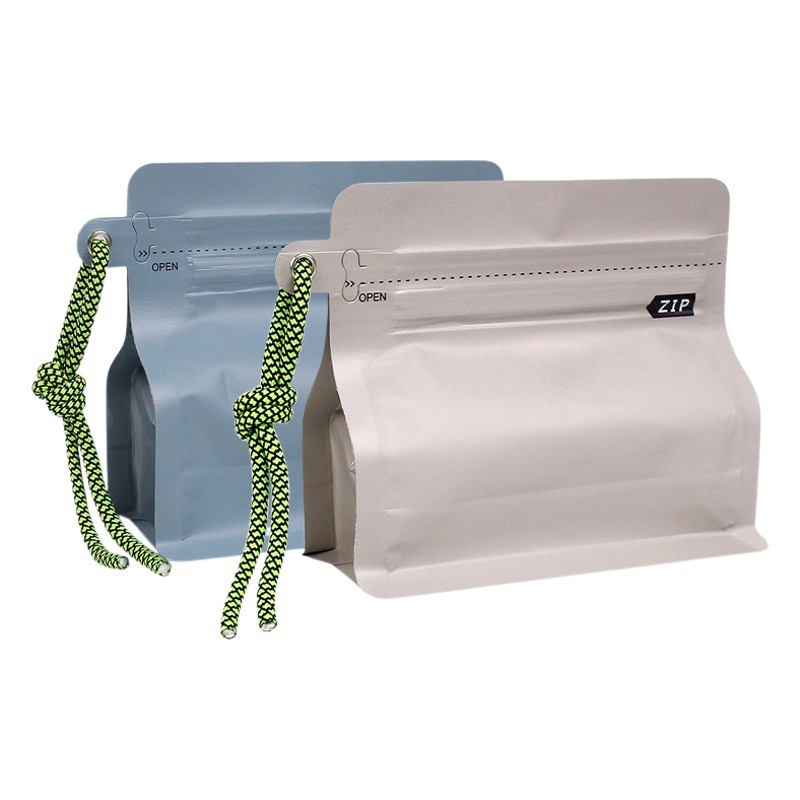 Intention 100g Coffee Bean Bag Eight Side Sealed Plastic Aluminum Foil Bag Food Snack Self-standing Bag Tea Packaging Bag