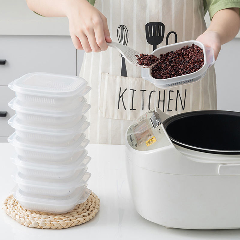 Picture of Rice packing crisper microwave oven heating lunch box portable lunch box refrigerator frozen storage box with lid