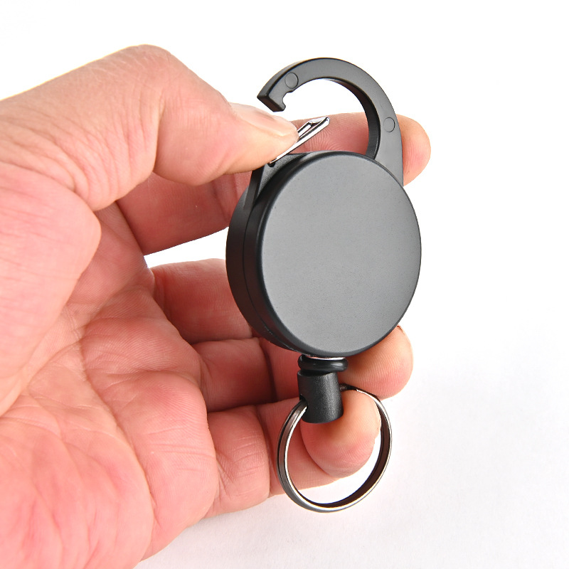 Picture of Anti-lost anti-theft keychain plastic easy pull buckle 1MM thick stainless steel wire high rebound retractable wire rope metal buckle