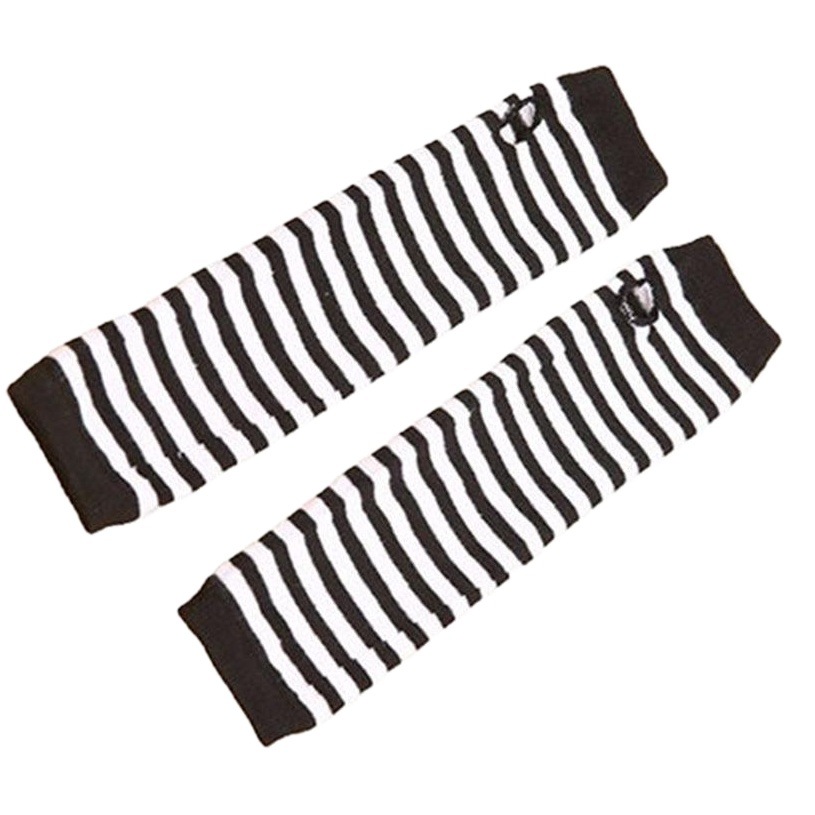 Korean Style Knitted Sleeve for Men and Women Couple Ninja Style Dark Summer Sun Protection Harajuku Gloves Striped Winter Warm Arm Cover