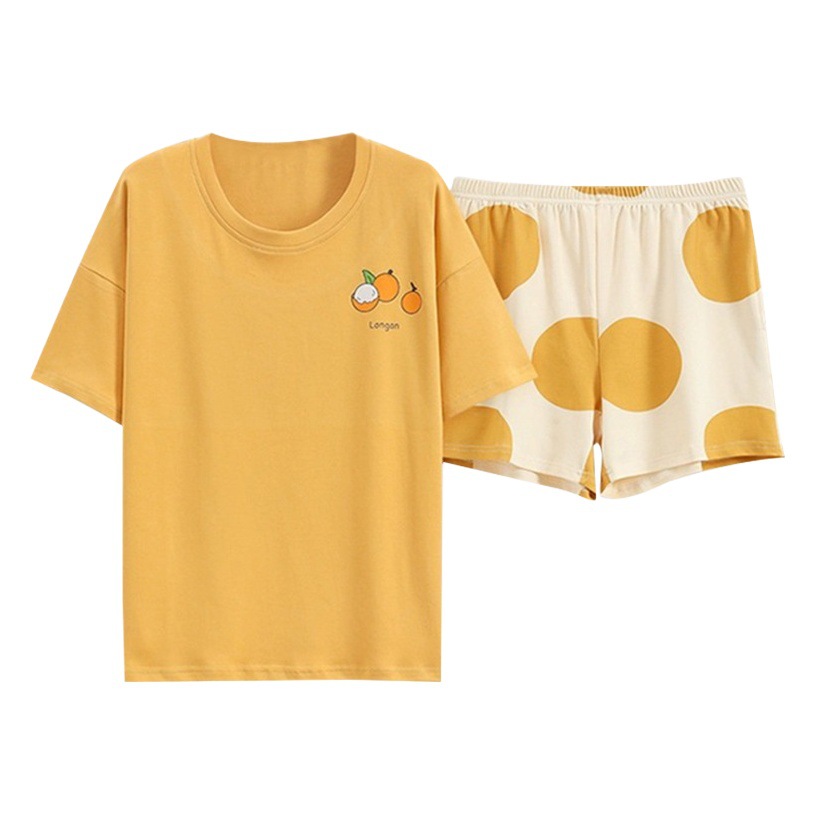 Pajamas with Chest Pad Women's Summer Cute Fresh Sweet Short-sleeved Home Wear Suit Women's Thin Shorts for Outer Wear