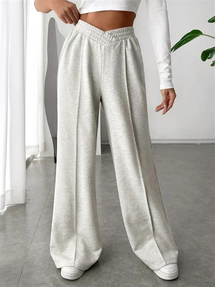 Picture of 2023 AliExpress Cross-border Women's Loose Casual Pants Comfortable Home Pants Solid Color Casual Wide Leg Sports Pants