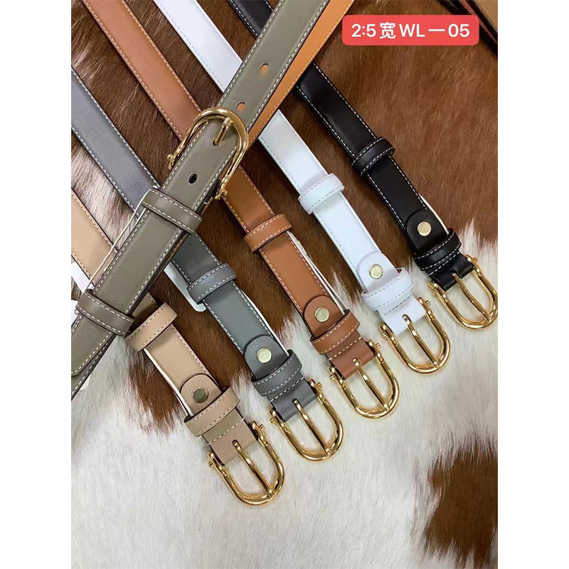 D women's first layer cowhide belt WL-05#2.5 wide vegetable tanned leather Joker simple first layer cowhide belt wholesale