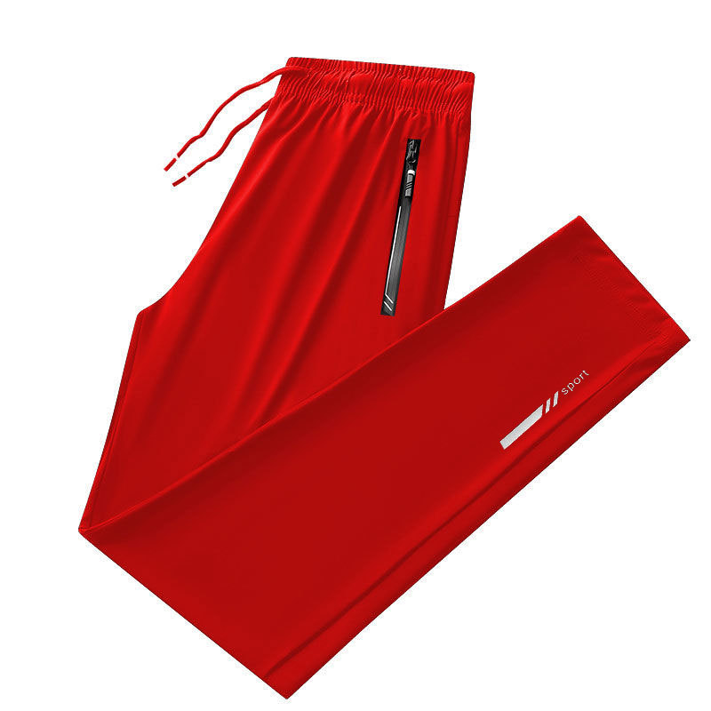 Custom Summer Pants Men's Thin Casual Pants New Stretch Breathable Ice Silk Quick-drying Pants Korean Style Trendy Trousers Printing