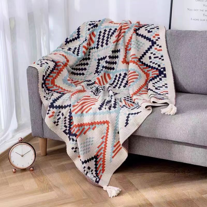 Picture of Navajo Daylight Blanket Export Knitted Bohemian Sofa Cover Blanket Office Air Conditioning Nap Blanket
