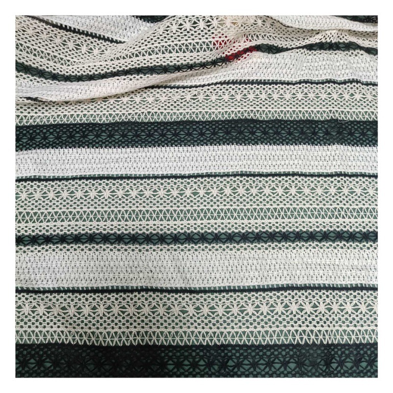Polyester cotton lace fabric hollow-out retro two-color rice-shaped flower knitted clothing accessories handmade DIY lace cloth