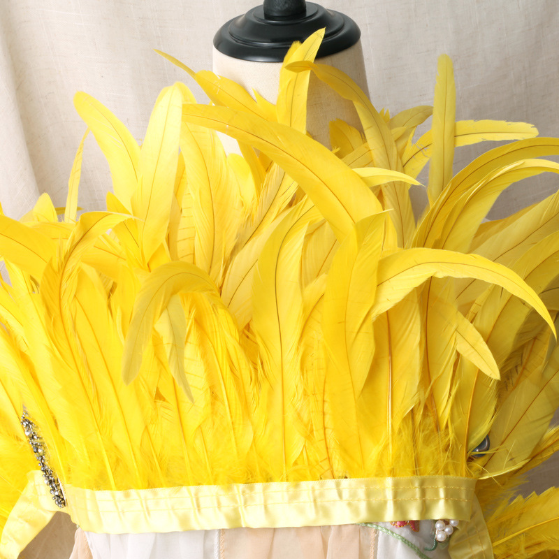 Picture of 2 m/bar cock tail cloth edge feather cloth strip performance clothing skirt cloth belt shawl feather decoration clothing accessories