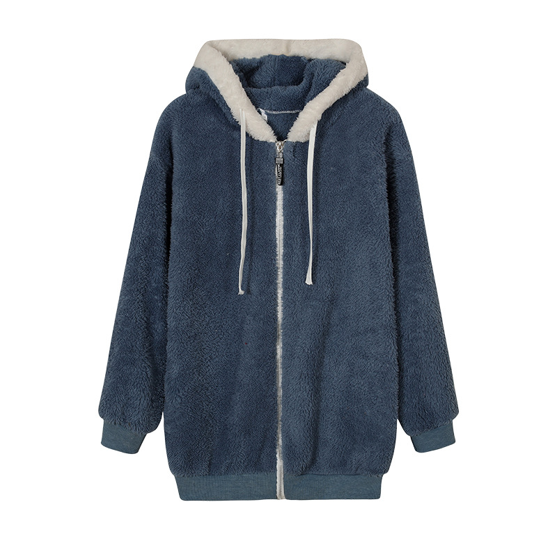 Picture of 9732#2024 Amazon Wish Independent Station Best Selling New Fall/Winter Loose Plush Zipper Hooded Jacket