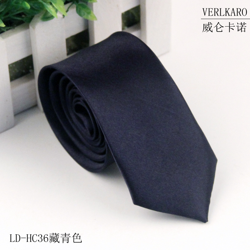 Picture of Leisure students 5cm solid color narrow version ins polyester silk business men's multi-color optional tie manufacturers in stock wholesale