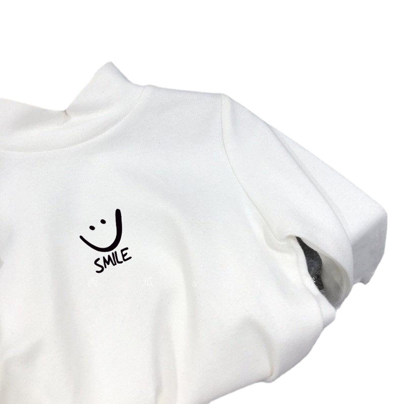 German velvet children's all-match high collar warm base shirt autumn and winter children's clothing fun cute children's long sleeve T-shirt top