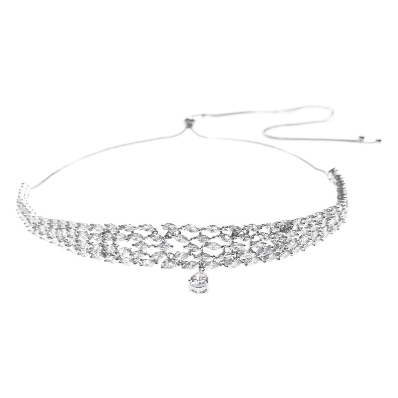 Bright Elegant European and American Cross-border Zircon Necklace Jewelry Bracelet suit Bride Jewelry Christmas Wedding suit Wholesale