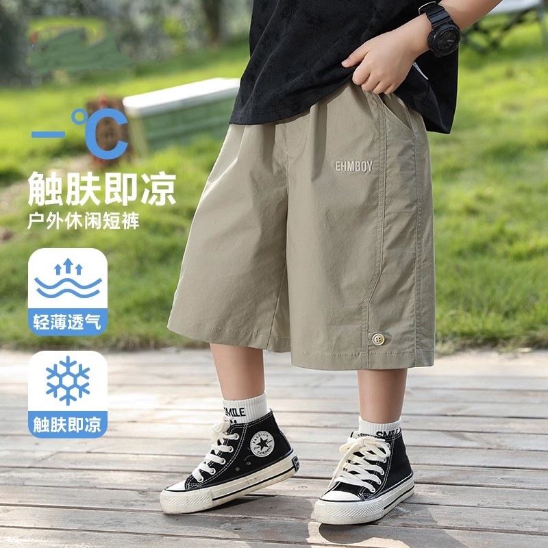Picture of Children's Wear Boys' Shorts Spring and Summer 2025 New Style Middle-large Children's Summer Five-point Pants Children's Casual Workwear Pants Cross-border