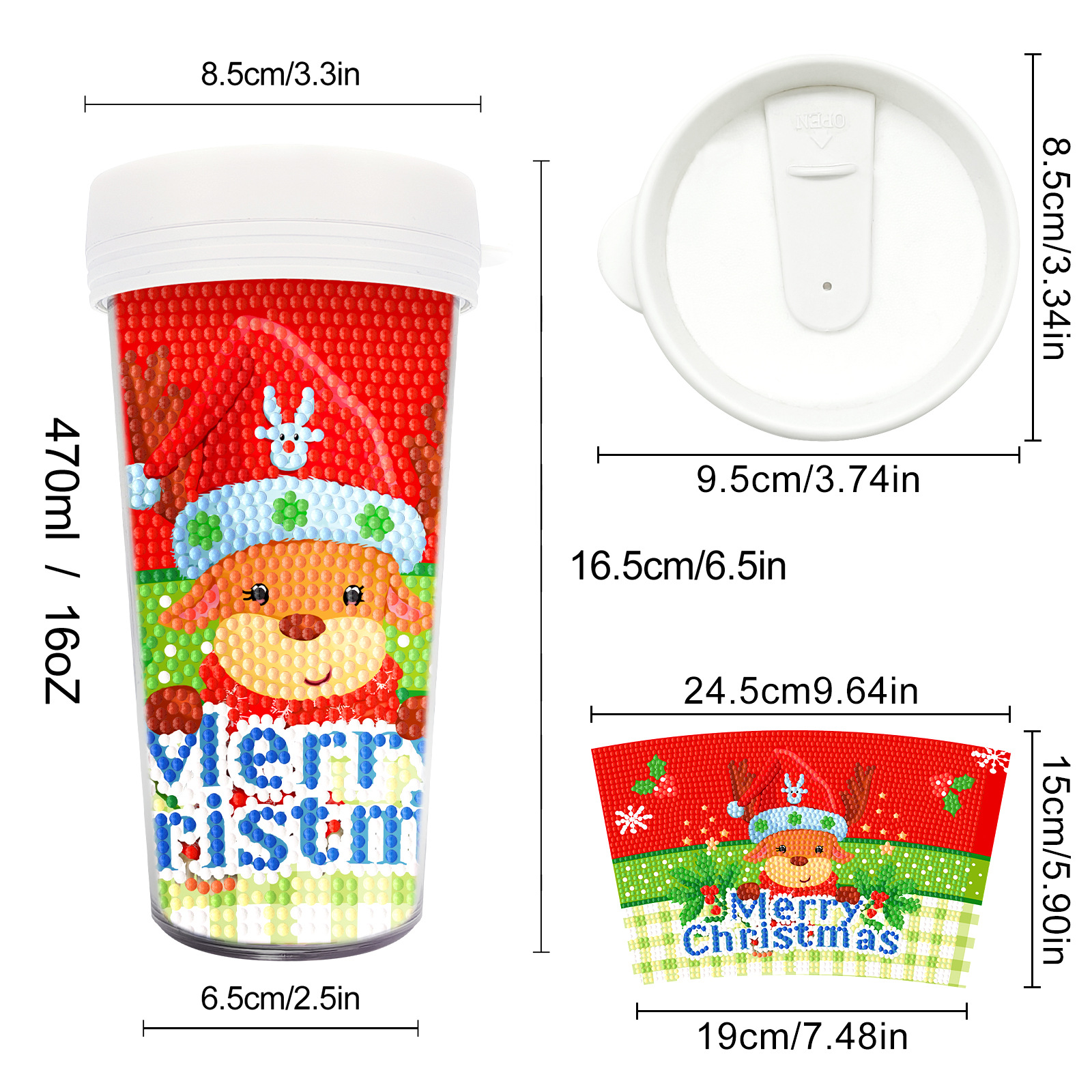 Picture of Diamond Painting Peripherals, New and Unique Cups, Cross-Border Supply, Diamond Stickers, Embroidery, DIY Handmade Full Diamond Creative Decorative Paintings Wholesale