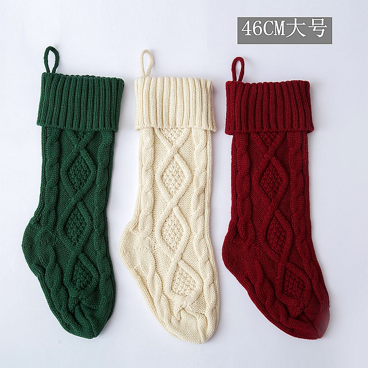 Cross-Border European and American Christmas Socks Christmas Christmas Pendants Gift Bags Supplies Layout Decorative Gift Bags Rhombus Large