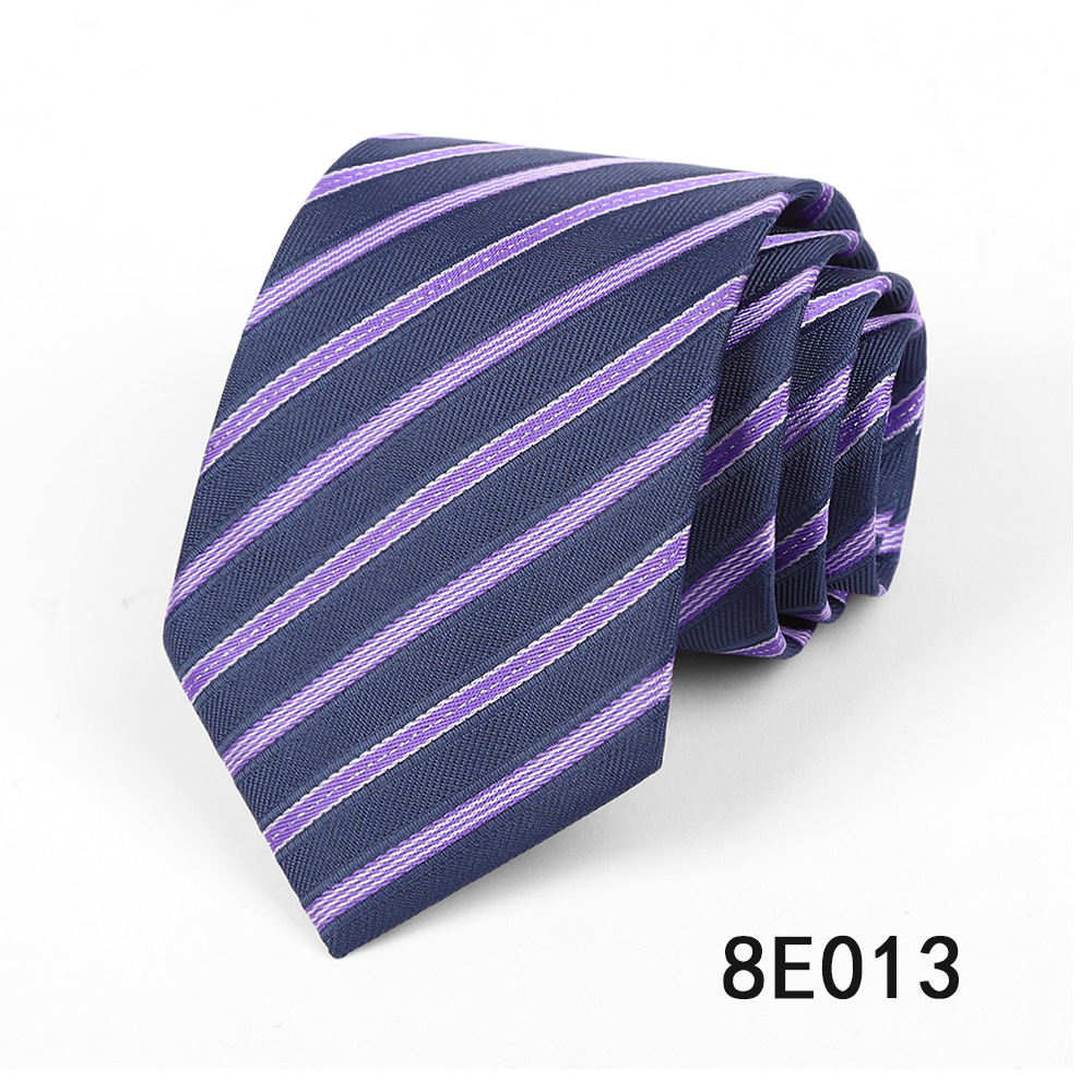 Picture of Men's Tie Business Casual Stripesd Tie 8cm Polyester Jacquard Embroider Print Tie Wholesale Formal Wear