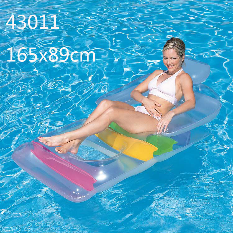 Picture of Water Inflatable Floating Row Floating Bed Queen Adult Pool Leisure Chair Floating Cushion with Backrest and Cup Holder
