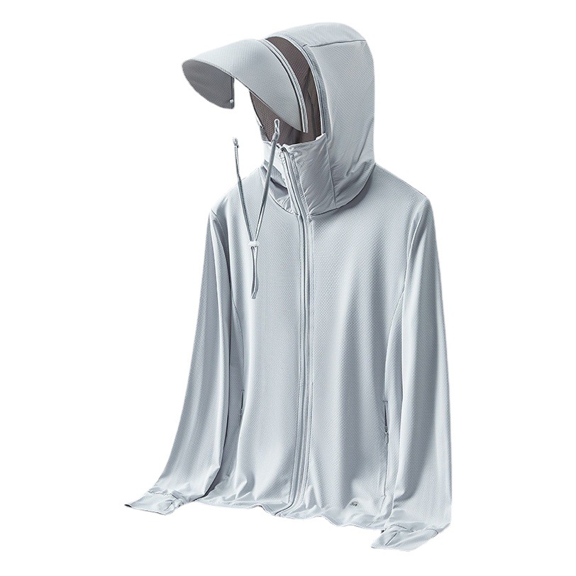 Cross-border Wholesale Sunscreen Clothing Women's Summer Anti-ultraviolet Breathable Ice Silk Thin Fishing Sunscreen Coat Men's