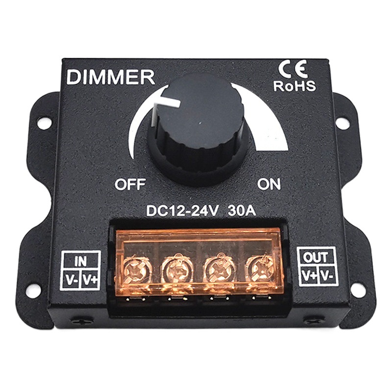 Led Soft and Hard Light Strip with Dimmer Brightness Regulator 12V/24V 30A Dimmer Knob Switch