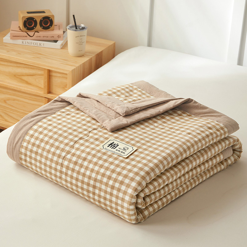 Picture of Class a Unprinted Style Cotton Quilt Pure Cotton Air-Conditioning Quilt Washable Student Summer Quilt Summer Cool Quilt Gift Thin Quilt