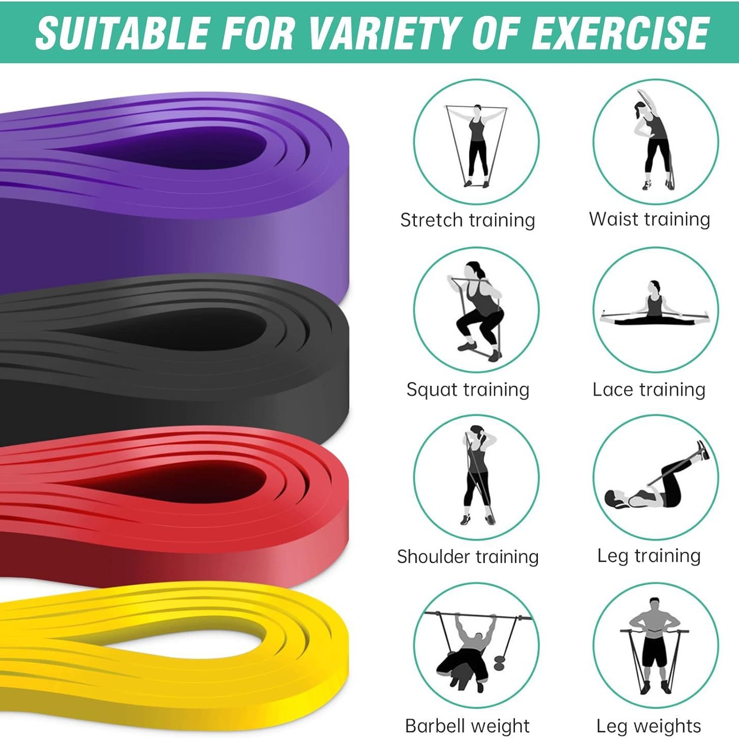 Picture of GPPNKC resistance band suit pull-up auxiliary band men's and women's indoor fitness exercise resistance band with door anchor