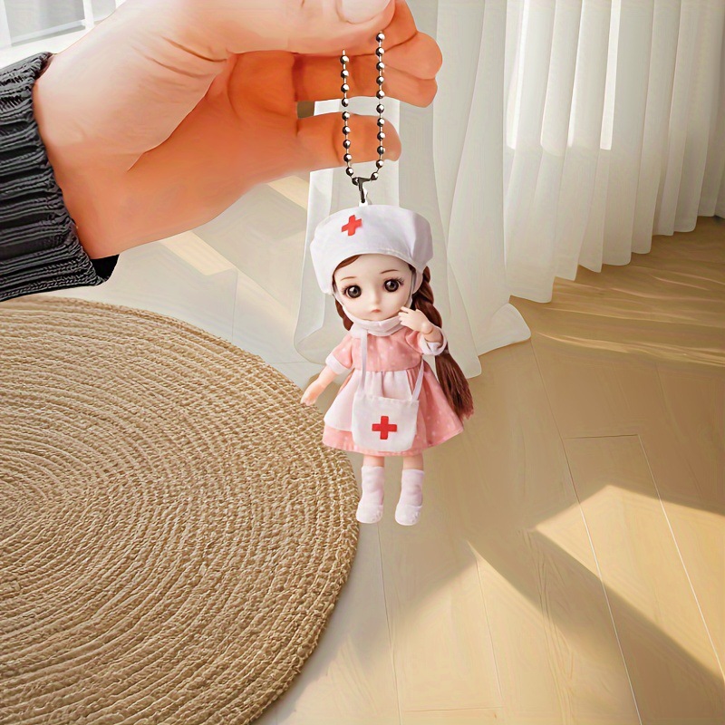 Cross-border Charming Nurse Doll Acrylic Cartoon Character Personalized Fashion Car Bag Keychain Pendant
