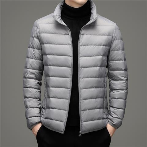 Picture of Brand Handle Autumn and Winter Light Down Cotton-padded Jacket Men's Short Vertical Collar Hooded Middle-aged and Elderly Light Thin Broken Coat