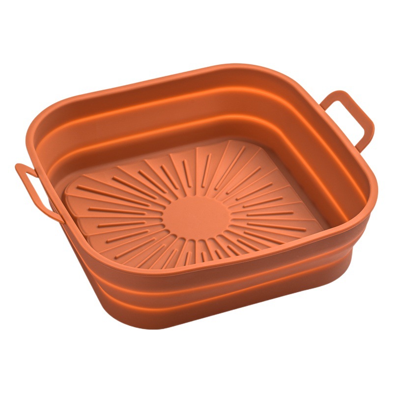 Air fryer lined with Airfryer pot tasteless square thick foldable silicone baking tray