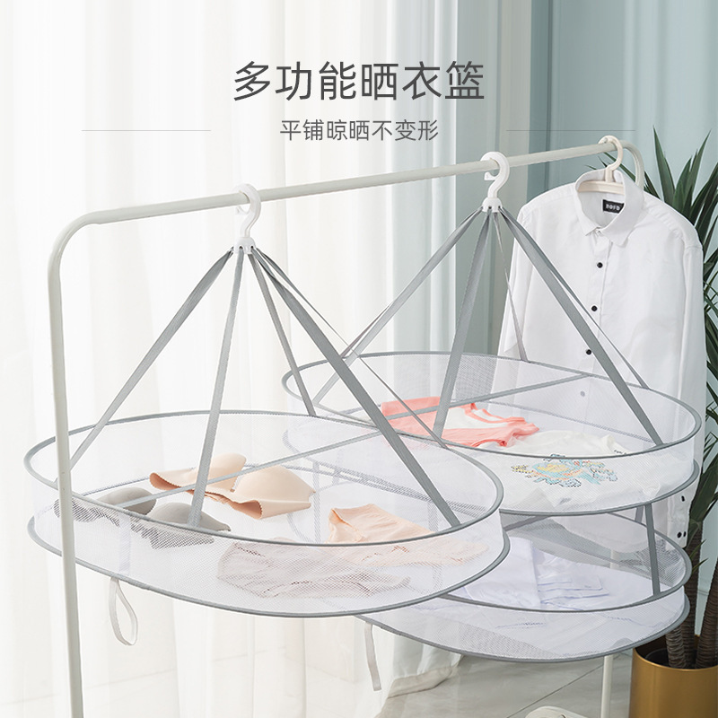 Picture of Clothes Drying Net Drying Socks Artifact Clothes Drying Basket Drying Cashmere Sweater Tile Net Bag Household Sweater Drying Rack