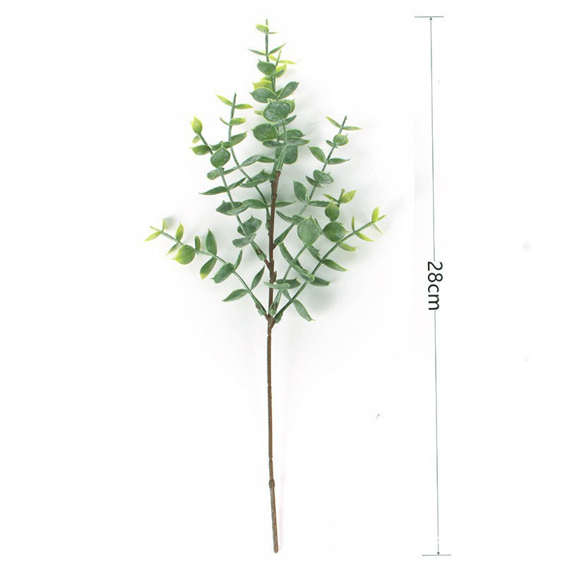 Picture of Amazon Cross-Border Artificial Flower Artificial Eucalyptus Leaf Stem Short Silver Dollar Branch Decorative Leaf Simulated Green Plant Plastic Leaf