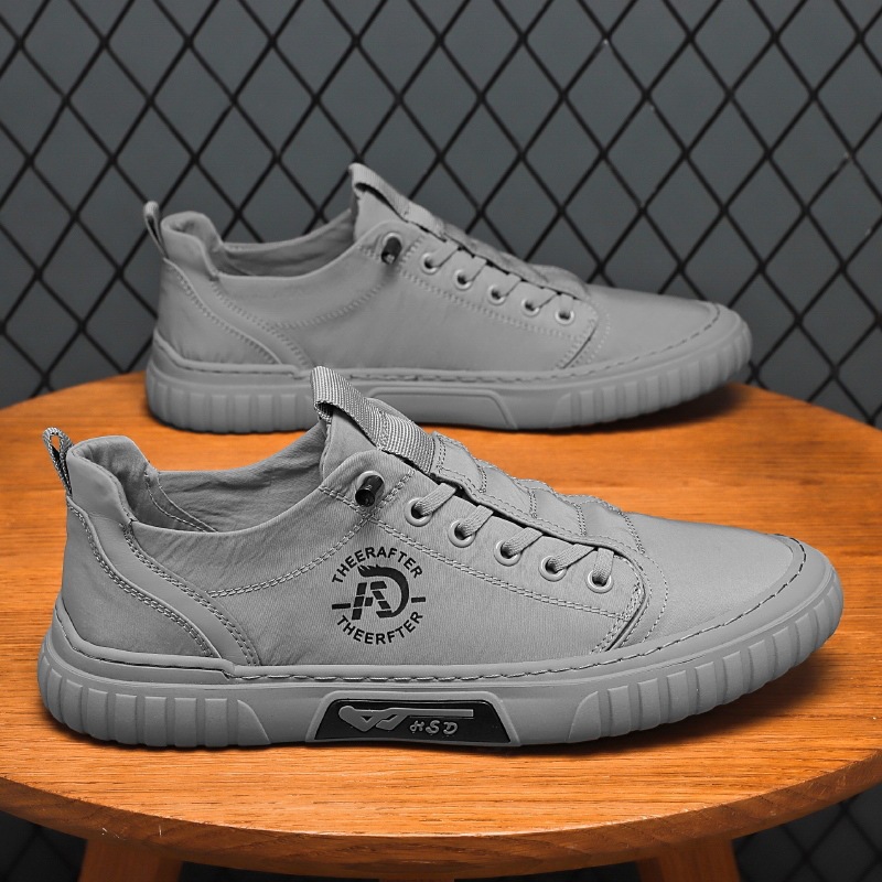 Men's Shoes, Autum Breathable Thin Anti-Odor Old Beijing Cloth Shoes, One-Legged Casual Sneakers, Ice Silk Canvas Driving Shoes