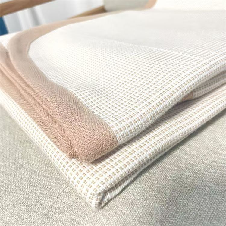 Picture of Summer Pure Cotton Coarse Cloth Cooling Mat Bed Sheet Three-Piece Set Kang Sheet Coarse Cloth Single Piece Linen Quilt Kang Sheet Houndstooth Pattern