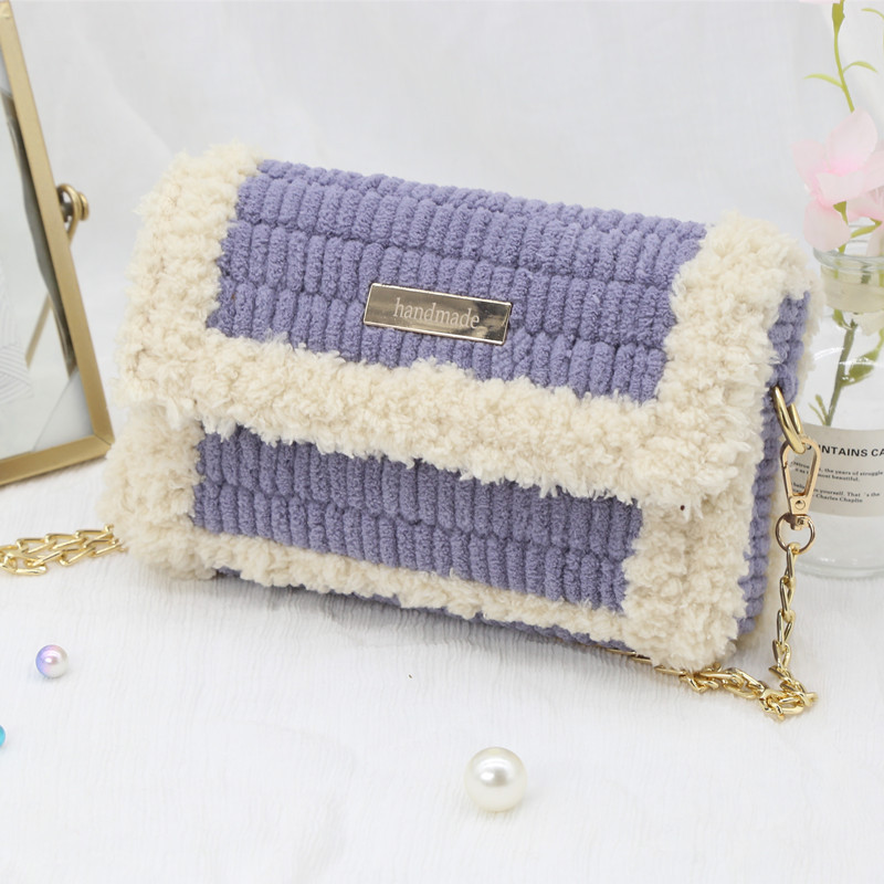 Handmade Crochet Bag with Yarn, Grid Board, DIY Material Kit, Hyuna Bag, Single Shoulder Crossbody, Chanel-Style Knitting