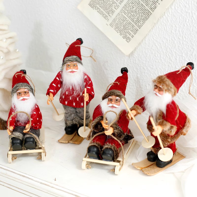 Sled small size Santa Claus doll ornaments ornaments Christmas gifts for children Christmas gifts