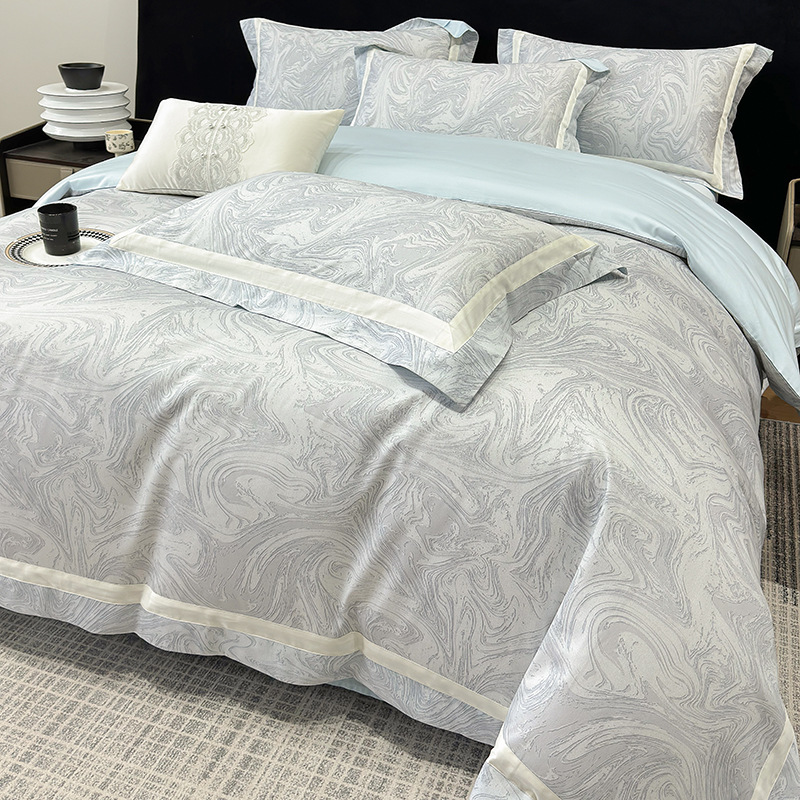 Picture of Class a Classy 240 Count Cotton Satin Four-Piece Set Long-Staple Cotton Pure Cotton Skin-Friendly Naked Sleeping Bed Sheets Quilt Cover Nantong Home Textiles