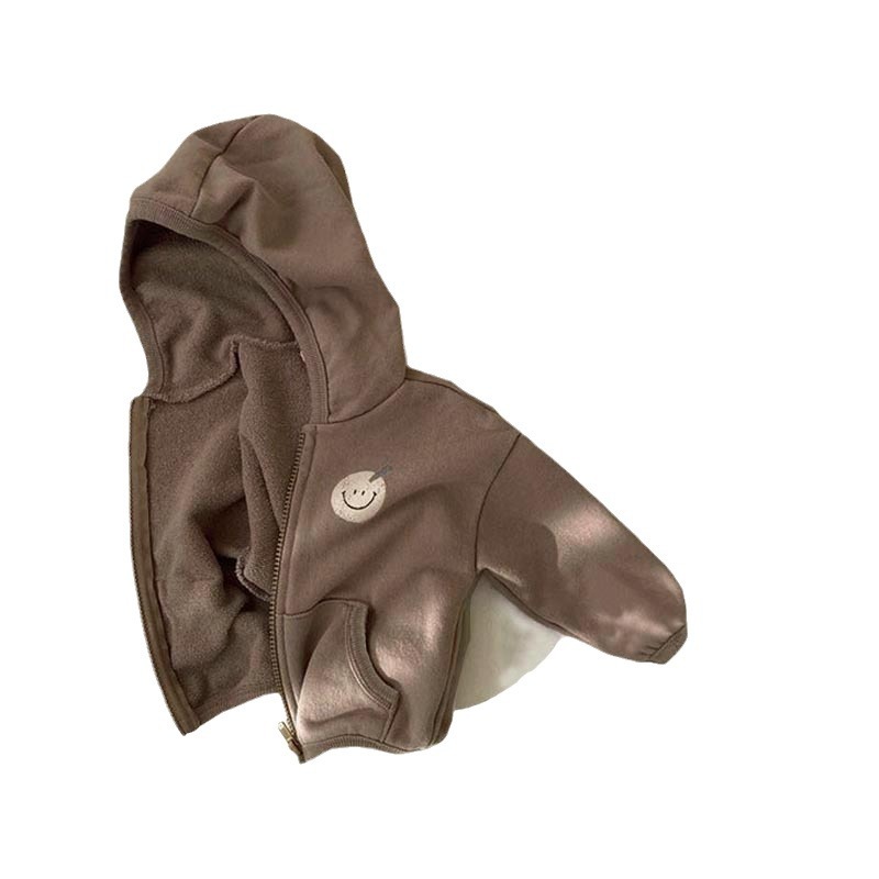 Picture of Children's Ins Korean Style Spring and Autumn New Coat Baby Boys and Girls Cute Smiley Casual Loose Trouser Coat