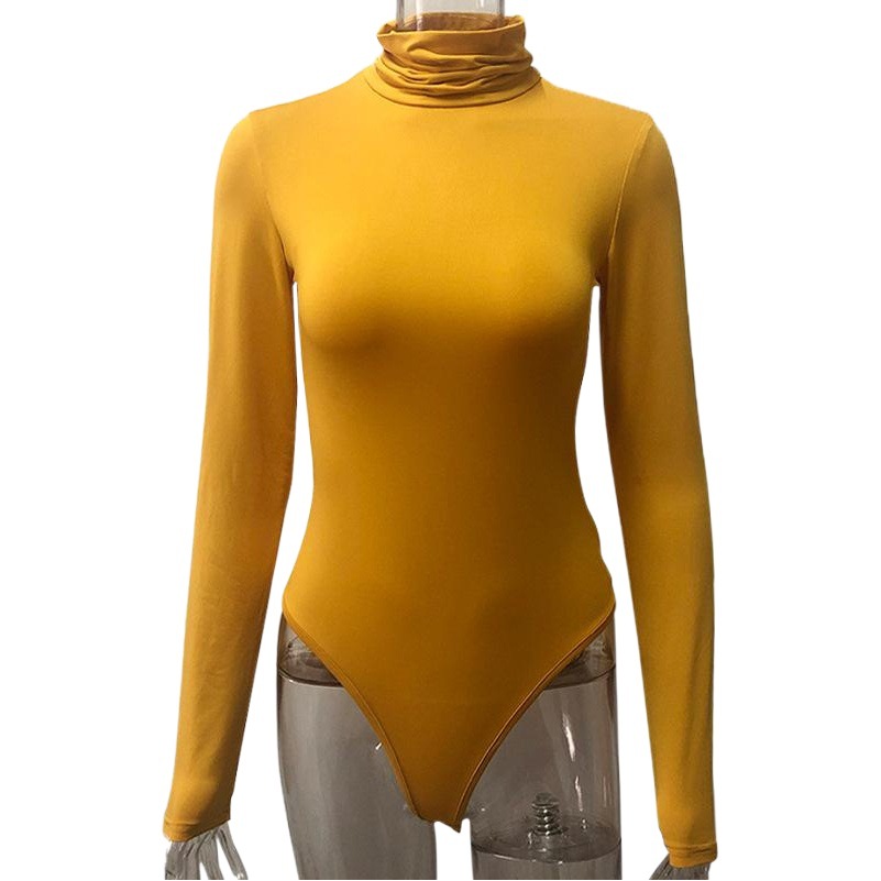 2025 Autumn and Winter Long Sleeve High Neck Bottoming Shirt Women's Clothing Amazon Europe and America Cross-border Tight-fitting jumpsuit bodysuit