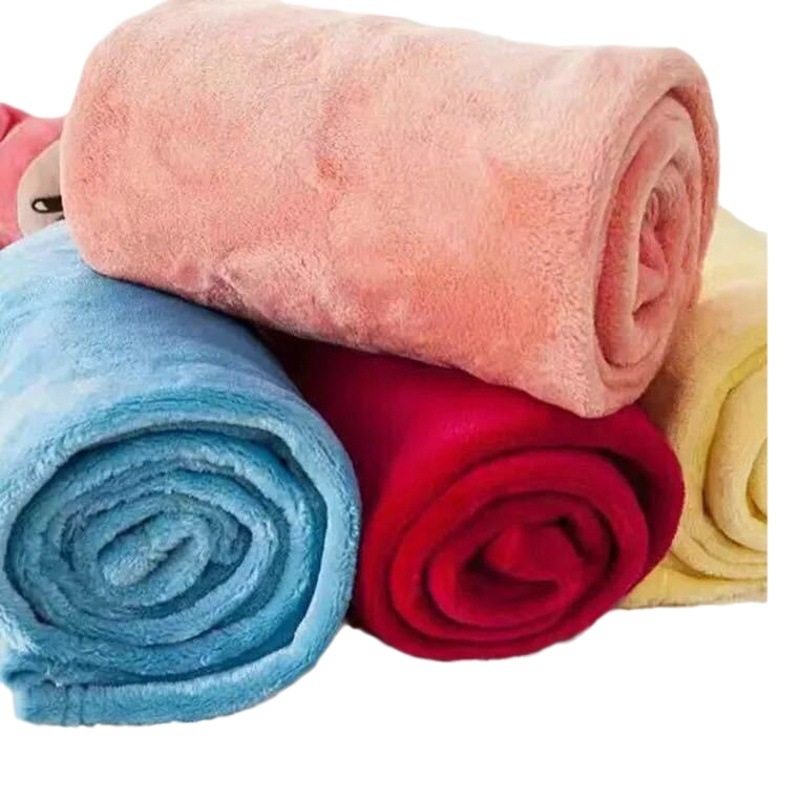 Opening Blanket Coral Fleece Gift Blanket Foreign Trade Flannel Plain Color Thickened Air Conditioning Blanket Children's Nap Blanket