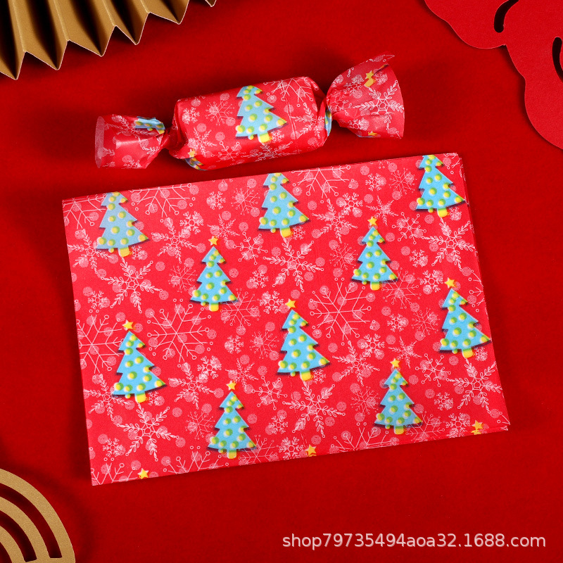 Picture of Nougat Wrapping Paper 100 Baking Handmade Cute Candy Paper Silicone Paper Self-sealing New Year's Sugar Paper Bag