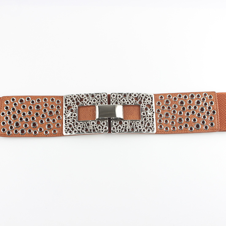 Picture of European and American simple all-match women's elastic belt waist seal princess dress decorative belt elastic Korean fashion women's belt