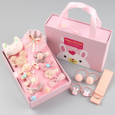Picture of Korean Style Hair Accessories, Kidsren's Hairpins, 18-Piece Set, Girls' Hair Accessories, Baby Cute Hairbands, Girls' Hairpins, Baby Headbands