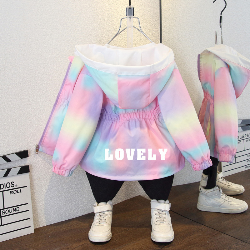 Girls' Coat Spring and Autumn 2025 New Children's Western Style Fashionable Baby Girl's Spring Hooded Rush Clothes Spring Coat