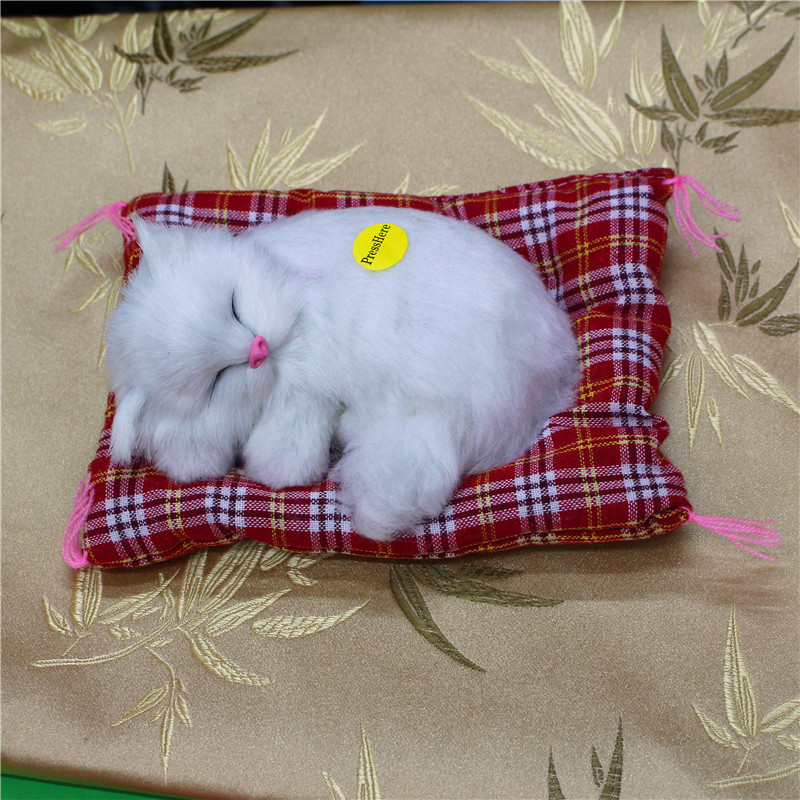 Picture of A simulated cat will call a sleeping cat cloth pad cat gift cat crafts toy car ornaments