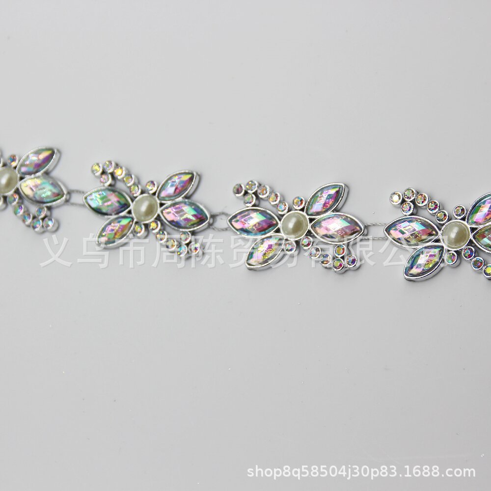 Picture of Manufacturer electroplated gold and silver diamond chain, handmade DIY rhinestone bead chain, dress, shoes, clothing, bags, clothing, accessories, accessories, accessories