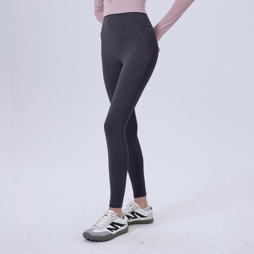 Picture of No-Wearing Underwear Zero Sense One-Piece Yoga Pants Seamless Naked Sense Back Pocket Peach Hip Tight Sports Fitness Pants