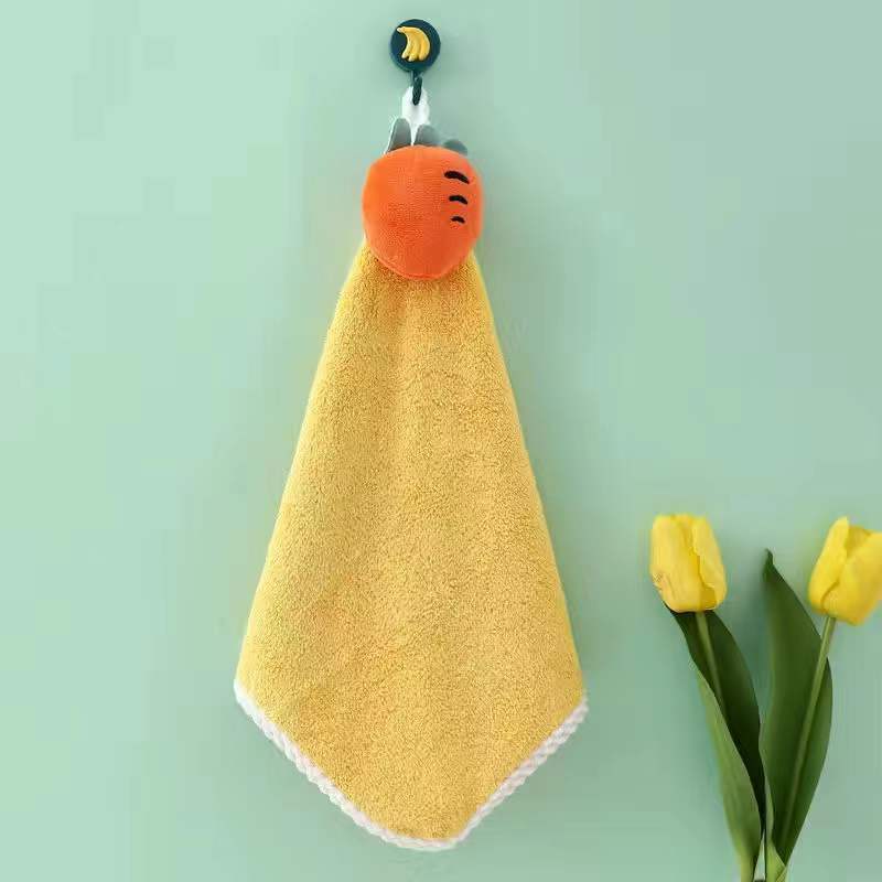 Picture of Hand Towel Hanging Cartoon Hand Towel Coral Velvet Thickeneded Water-Absorbent Non-Stinky Hand Towel Handkerchief Souvenir