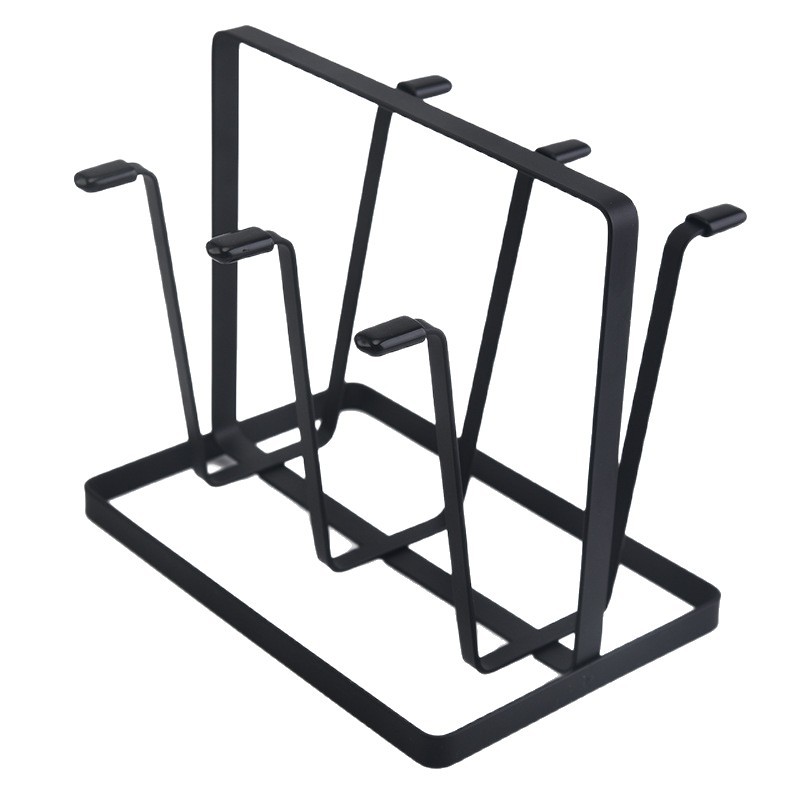 Picture of ins style Cup holder storage rack Japanese-style iron glass water Cup inverted rack countertop Cup organizing draining rack wholesale