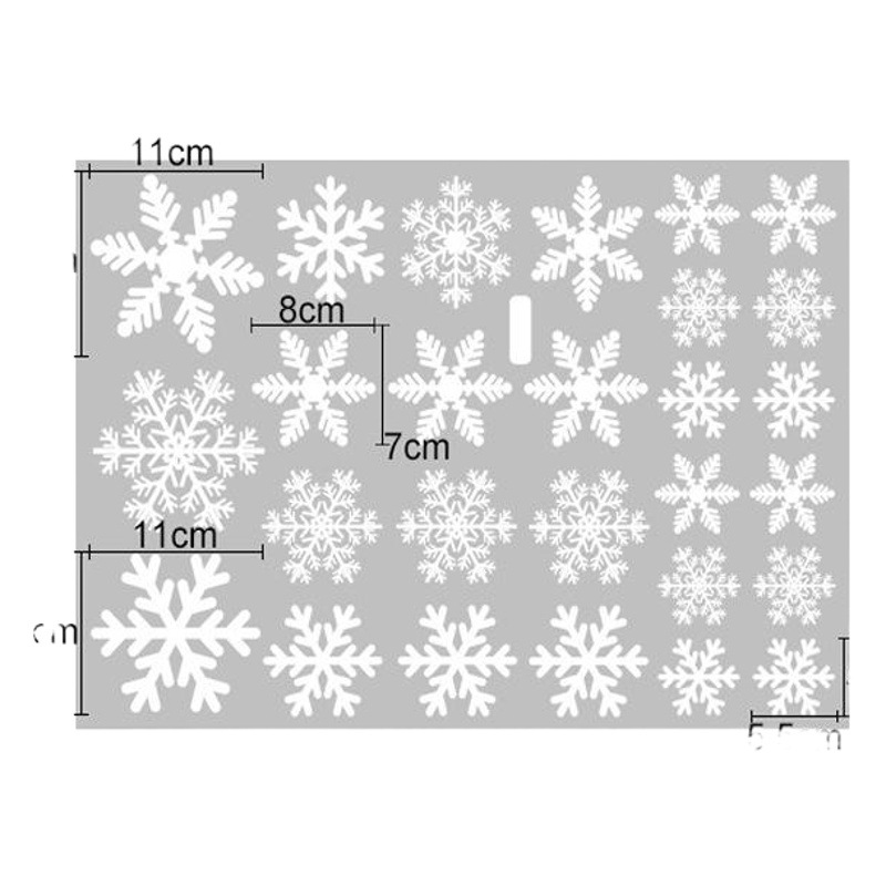 Christmas Snowflake Stickers Red and White Snowflake Film Window Stickers Christmas Decorations Electrostatic Glass Stickers Silver Snowflake Wall Stickers
