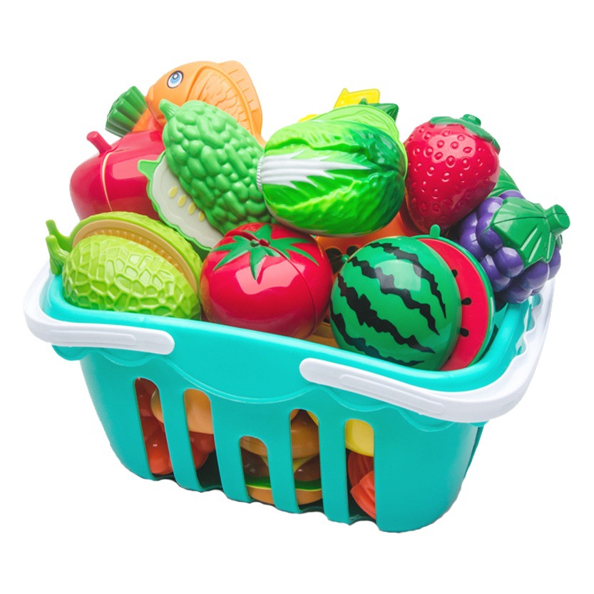 Fruit-cutting Toys Che Che Le Girl Simulation Vegetable Cake Basket Children's Play Kitchen Toy suit
